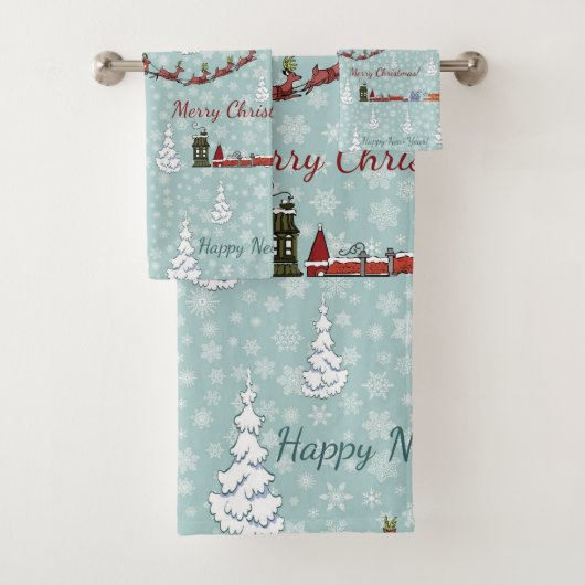 santa reindierteam bad handdoek (Insitu)