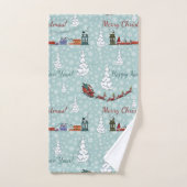 santa reindierteam bad handdoek (Handdoek)