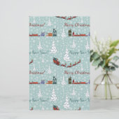 santa reindierteam briefpapier (Staand voorkant)