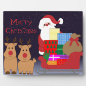 Santa & Rendier Decoratieve Plaque Fotoplaat (Voorkant)