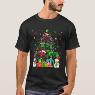 Santa rendier elftractoren als kerstboom Schattige T-shirt