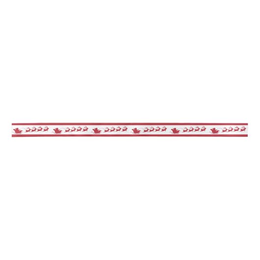 Santa rendier slee rood wit lint (Voorkant)