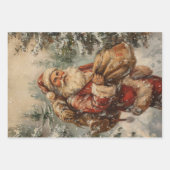 Santa Rendier Sleigh Collectie Decoupage Inpakpapier Vel (Voorkant 3)