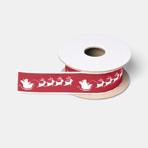 Santa Rendier Sleigh Red Lint