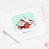 Santa, Rendier & Snowman aangepaste naam stickers (Envelop)