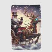 Santa/Rendier steampunk Kerstmis/winter Golfhanddoek (Voorkant)
