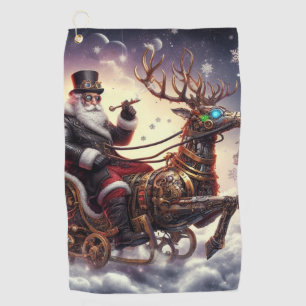 Santa/Rendier steampunk Kerstmis/winter Golfhanddoek