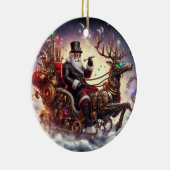 Santa/Rendier steampunk Kerstmis/winter Keramisch Ornament (Rechts)