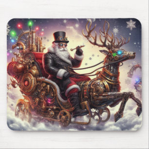 Santa/Rendier steampunk Kerstmis/winter Muismat