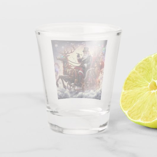 Santa/Rendier steampunk Kerstmis/winter Shot Glas (Achterkant)
