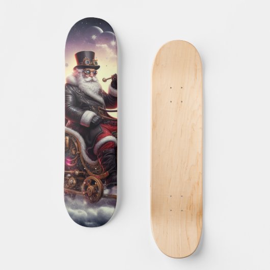 Santa/Rendier steampunk Kerstmis/winter Skateboard (Voorkant)