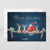 SANTA & RENDIER & TEKST van SHARON SHARPE Feestdagenkaart (Voorkant / Achterkant)