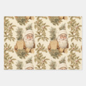 Santa Retro Gold  inpakpapier (Voorkant 3)