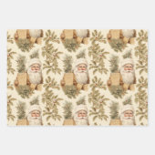 Santa Retro Gold  inpakpapier (Voorkant)