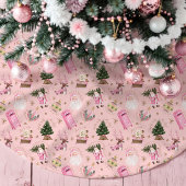 Santa Retro Roze Kerst Custom Monogram Kerstboom Rok