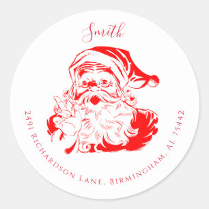  Santa Return Address Holiday Ronde Sticker