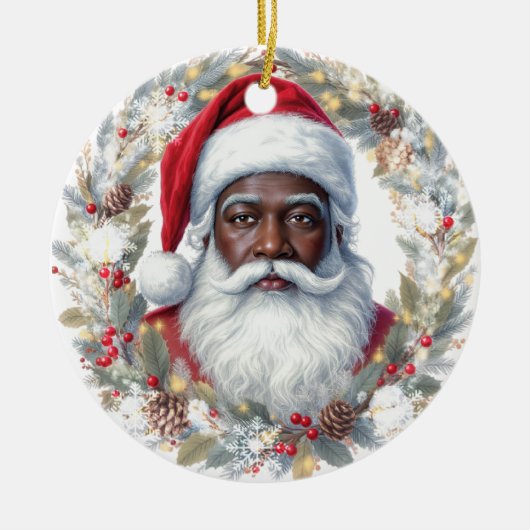 Santa Return Address Label  Keramisch Ornament (Voorkant)