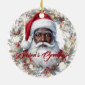 Santa Return Address Label  Keramisch Ornament (Achterkant)