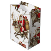 Santa Return Address Label Medium Cadeauzakje (Achterkant Gekanteld)