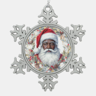 Santa Return Address Label  Tin Sneeuwvlok Ornament