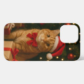 Santa Ribbon Cat iPhone 13 Pro Max Case iPhone Hoesje (Achterkant horizontaal)