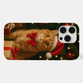 Santa Ribbon Cat iPhone 15 Pro Max Case (Verso Horizontal)