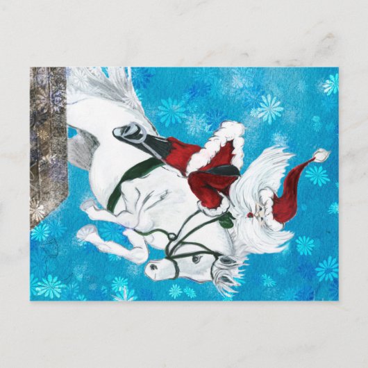 Santa Rides a Horse - Carte postale (Devant)