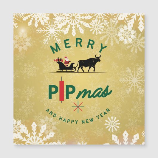 Santa Riding a Bull Sleigh – Forex Pipmas Gift  (Voorkant)