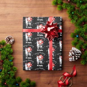 Santa Riding a Husky Dog Merry Kerstmis Cadeaupapier