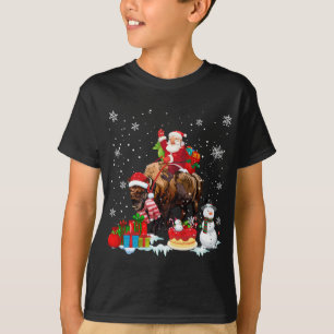 Santa Riding Bizon Kerstmis Pyjama Familie Matchin T-shirt