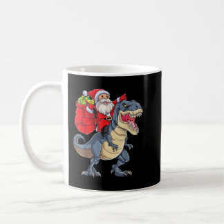 Santa Riding Dinosaur T rex kerstjongens Man Xma Koffiemok