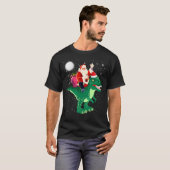 Santa Riding Dinosaur T rex kerstMannen T-shirt (Voorkant volledig)