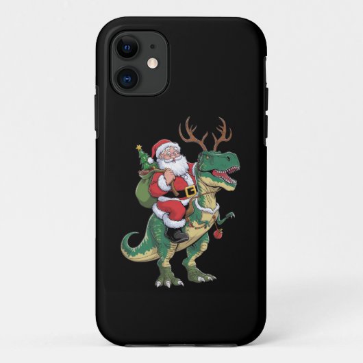 Santa Riding Dinosaur T-Rex Kerstmis Squad Case-Mate iPhone Case (Achterkant)