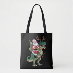 Santa Riding Dinosaur T-Rex Kerstmis Squad Draagtas
