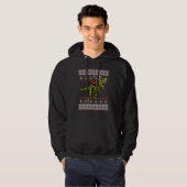 Santa Riding Dinosaur T Rex Kerstmis Ugly Sweate Hoodie (Voorkant volledig)