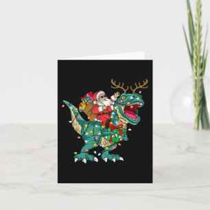 Santa Riding Dinosaur Trex Herten Kinder Jongens M Kaart