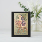 Santa Riding Donkey Feestdagenkaart (Staand voorkant)