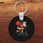 Santa Riding Electric Scooter Sleutelhanger (Voorkant)