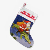 Santa Riding Gator Kleine Kerstsok (Voorkant (Hangend))