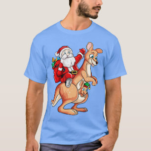 Santa Riding Kangoeroe Australische Kerstmis T-shirt