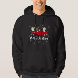 Santa Riding kerstboom Vrachtwagen Samoyed Dog Chr Hoodie