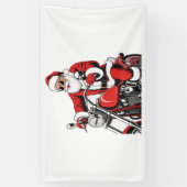 Santa Riding-motorfiets Spandoek (Verticaal)