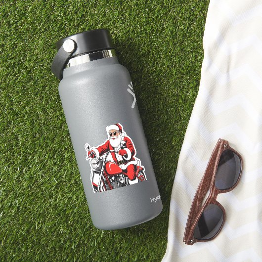 Santa Riding-motorfiets Sticker (HydroFlask Insitu)