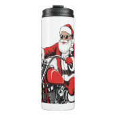 Santa Riding-motorfiets Thermosbeker (Voorkant)
