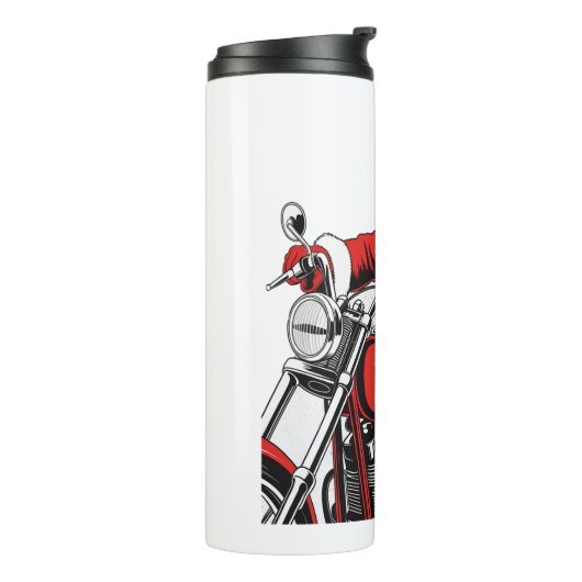 Santa Riding-motorfiets Thermosbeker (Gedraaid links)