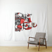 Santa Riding-motorfiets Wandkleed (In Situ (horizontaal))