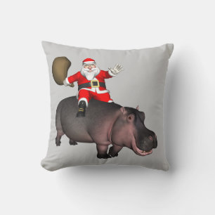 Santa Riding op Hippo Kussen