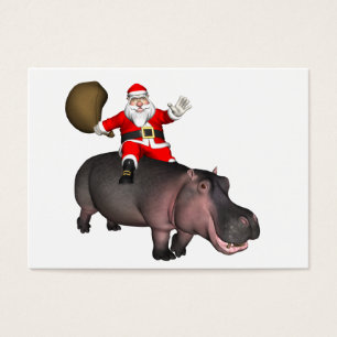 Santa Riding op Hippo Visitekaartje