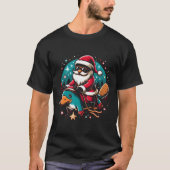 Santa Riding Platypus Kerstthema kleuren T-shirt (Voorkant)