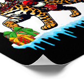 Santa Riding Reindeer Bengaals Cat Christmas Owner Poster (Hoek)